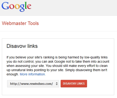 Google disavow tool